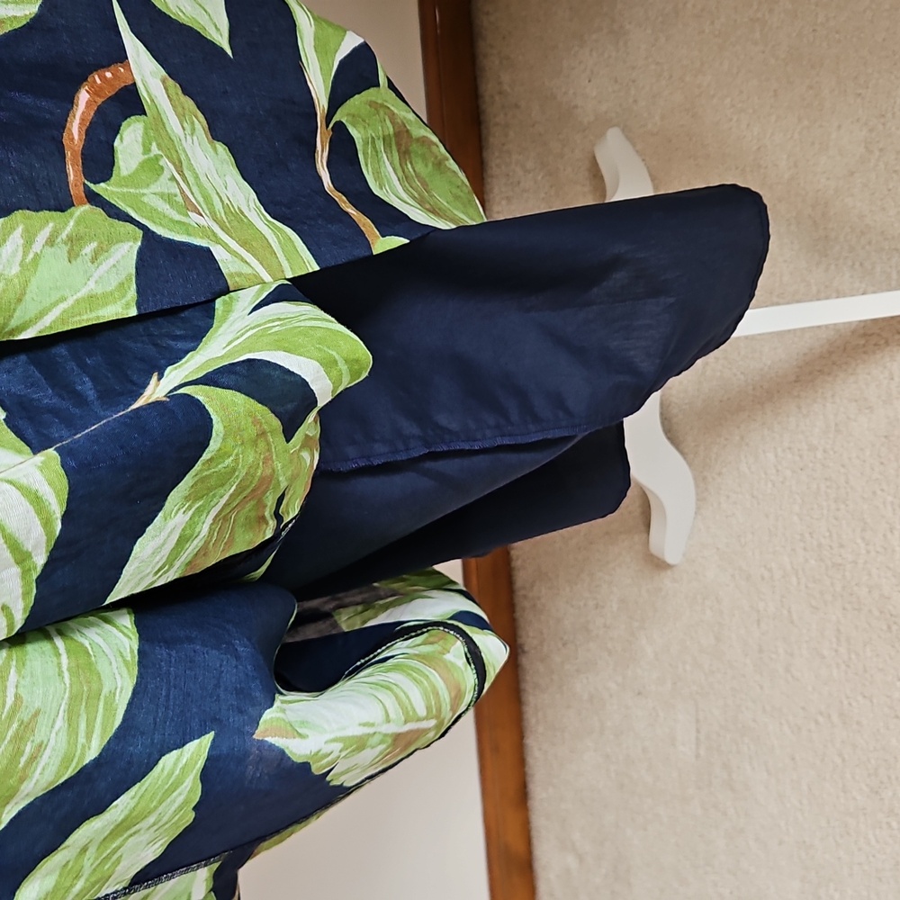 Ann Taylor Factory 14P Amalfi Palm Tropical Midi Halter Dress Cruise Resortwear - Picture 6 of 9
